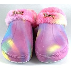 Girls Juicy Couture Clogs Sz 11 -- Faux fur -- Tie Dye